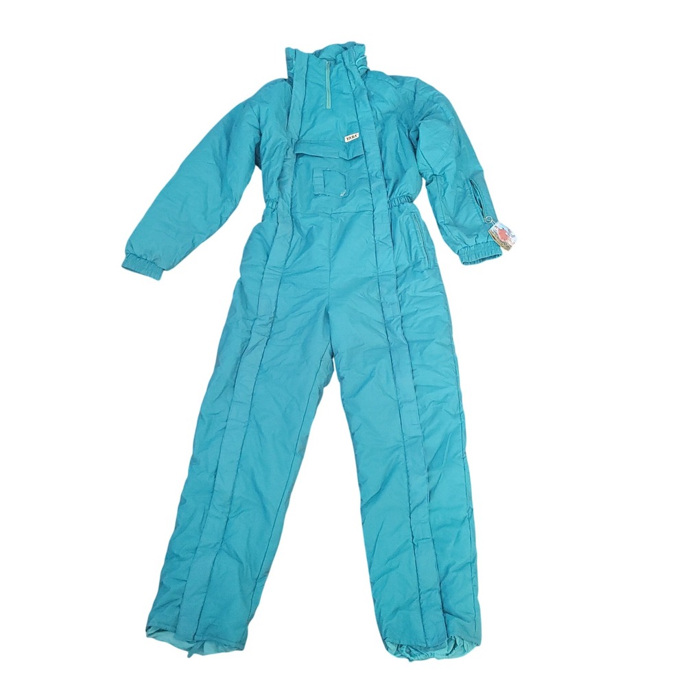 Rare Yassa Vintage Teal Snowsuit 1 Piece Jumpsuit Ski Snow Winter Gear 54